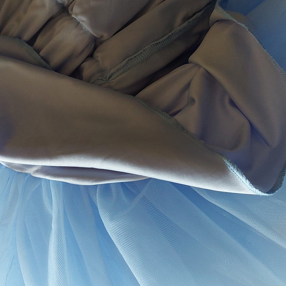 Mable Light Blue Tiered Tulle Mini Dress Sz S - Picture 8 of 15
